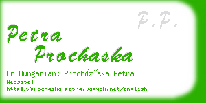 petra prochaska business card